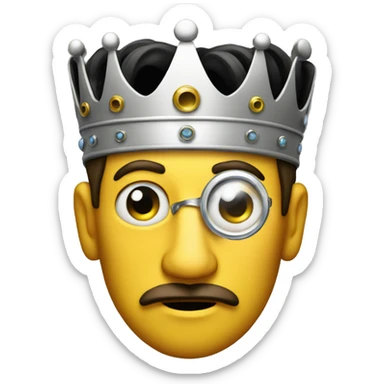 a King holding a monocle to his eye sticker