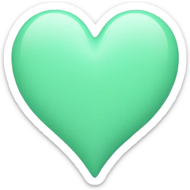 Mint green heart sticker