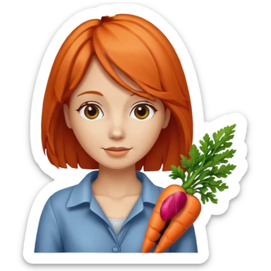 carrot haired woman sticker