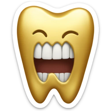 Gold tooth emoji sticker