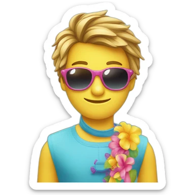 2 teenie unternehmer mit sonnenbrille am strand sticker