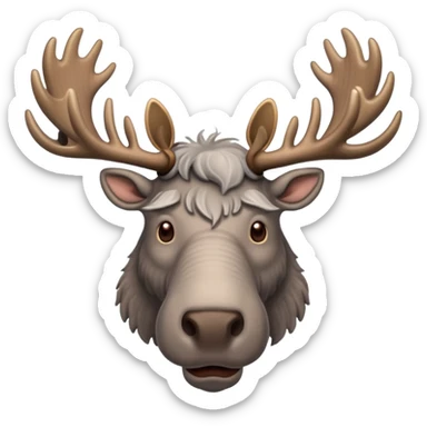 Create a slack emoji of a very old moose sticker