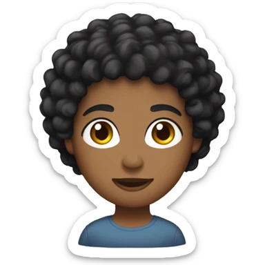 Black hair perm sticker