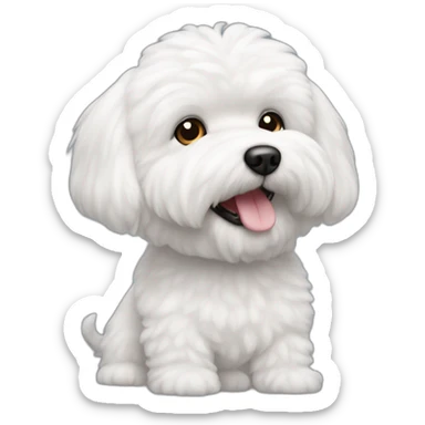 bichon frise, white fur, dog sticker