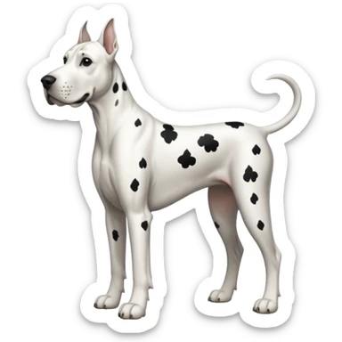 white Great Dane with black spots sticker