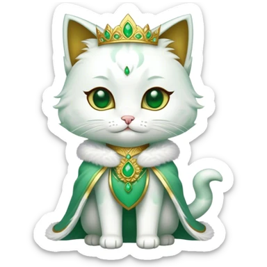 Kitty wearing jade princess apparel  sticker