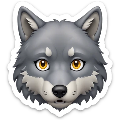 Wolf, the sad face ￼ sticker