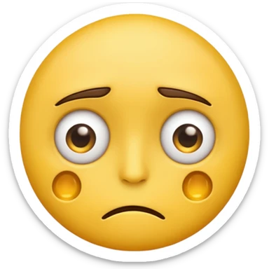 emoji yellow tired, eye bags sticker