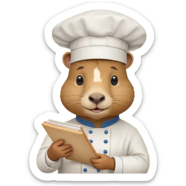 Capybara at a restaurant sticker