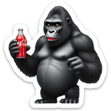 Gorilla holding coca cola bottle sticker