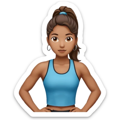 Mujer en gimnasio, peruana con coleta  sticker