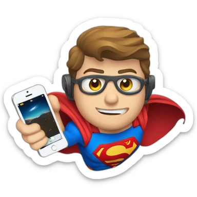 Superman con un teléfono  sticker