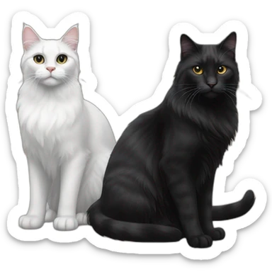 1 main coon cat and 1 black cat and 1 metisse girl sticker