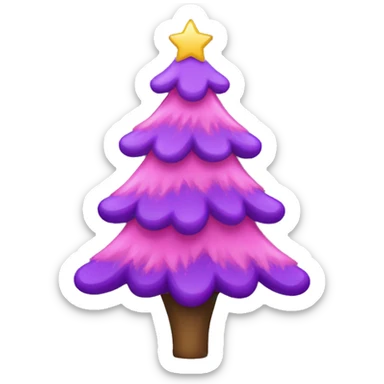 Purple and pink christmas tree sticker