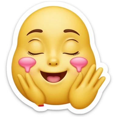 Classic yellow emoji blowing kiss sticker