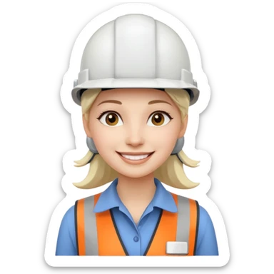 Ingeniera industrial mujer con casco blanco sticker