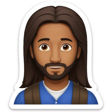 Omarion with long dark brown hair sticker