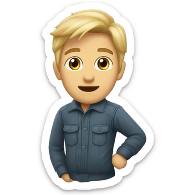 Девочка блондинка с сердечком целует мальчика брюнета  sticker