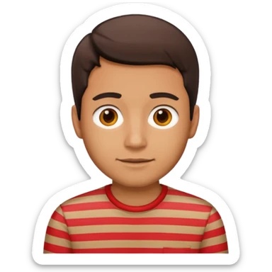 Men with red Striped Shirt not t shirt sticker