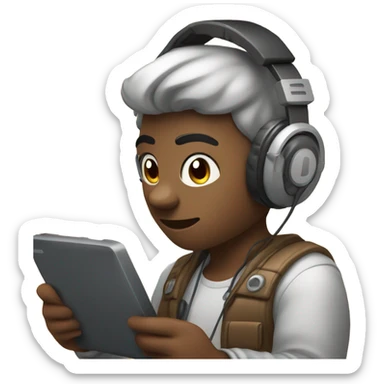 gamer with headphones  sticker
