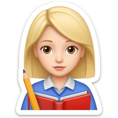 girl with notebook sticker