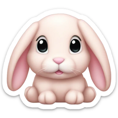 pale pink bunny stuffed animal with lop ears sticker