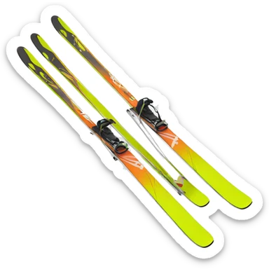 crisscross pair of skis sticker