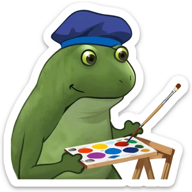 artist with paintings sticker