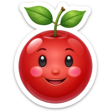 bubbles smiling cherry sticker