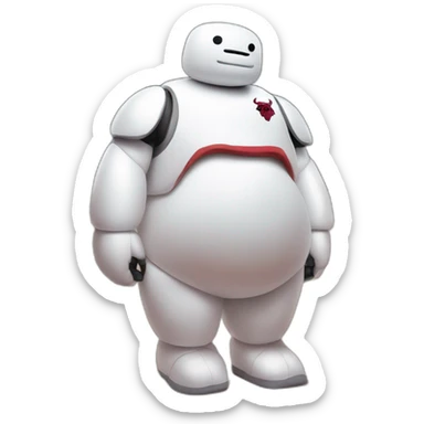 hyper realistic baymax as chicago bulls player sticker
