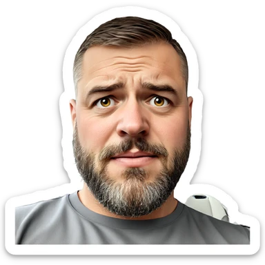 male portrait with beard sticker