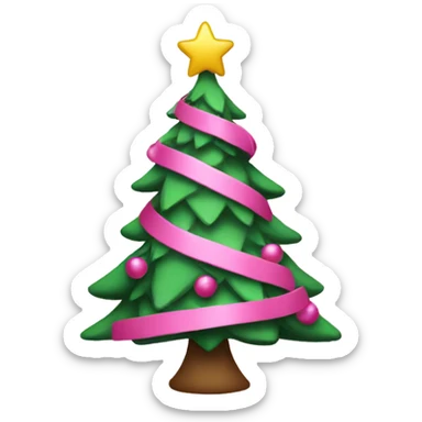 Pink Christmas tree sticker