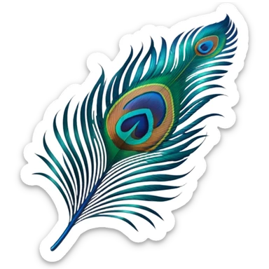 Make a colourful peacock feather emoji sticker