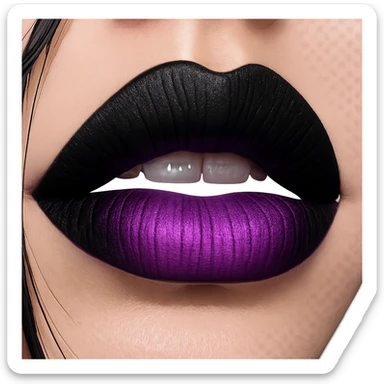 emo style black and purple lipstick sticker