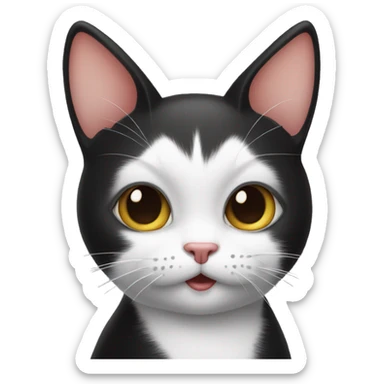 Black and white cat blow a kiss sticker