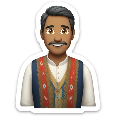 Chilean man wearing traditional clothes sticker