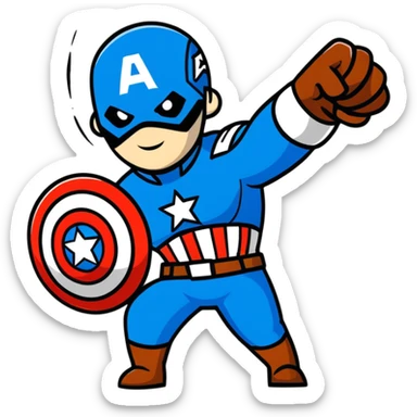 captain america throwing shield sticker