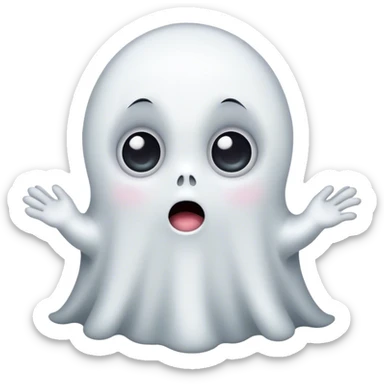 cute ghost with eyes sticker
