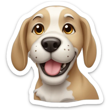 dog with a bone sticker