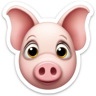 Pig ping butterfly  sticker