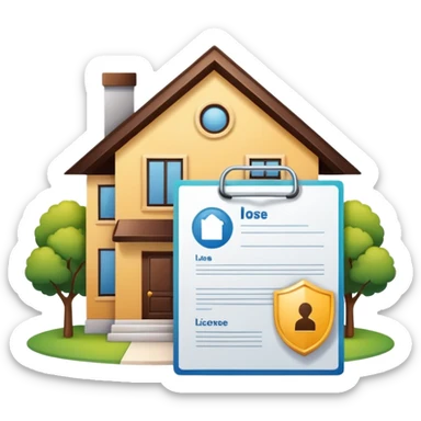 documents and personal license logo house sticker