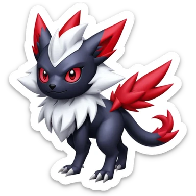 Cool Edgy Shiny Digimon-Weavile-Absol-Zorua-Zangoose-hybrid full body sticker