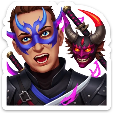 Demon-Horned Warrior sticker