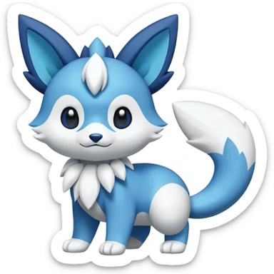 Glaceon-Oshawott-Meowstic-Fakémon-hybrid-creature (full body)  sticker