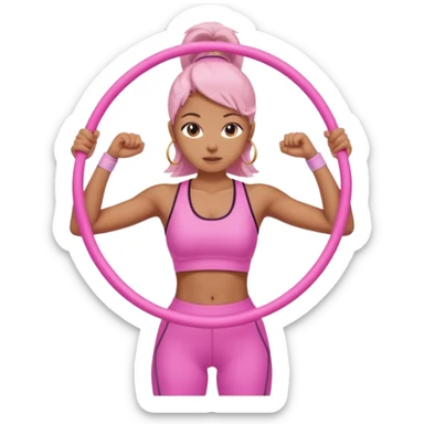 infinity hoop workout pink sticker