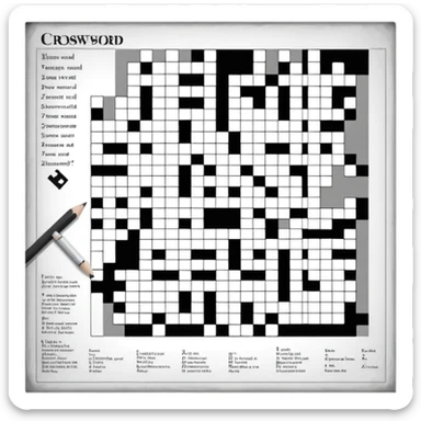 partially completed newspaper crossword sticker