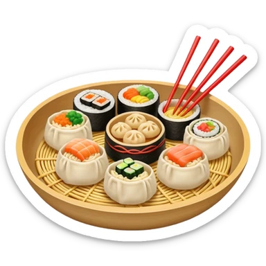 Asian theme emoji food sticker