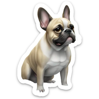 French bulldog in snow sticker