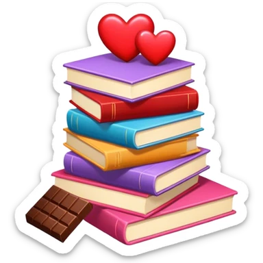 romance books and chocolates sticker
