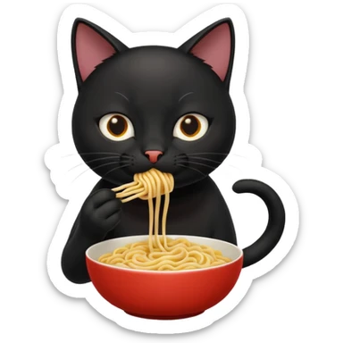 black cat noodles sticker